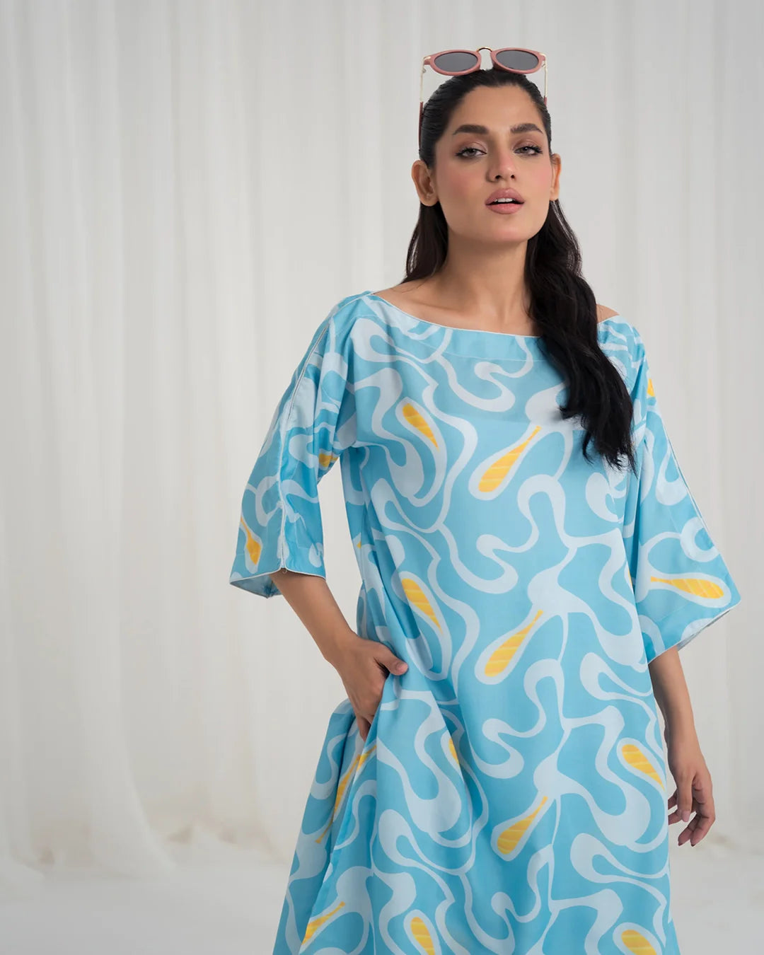 Summer Rizz By Qariney Stitched 2 Piece Co Ords Drop-01 Collection'2024-Carolina Blue