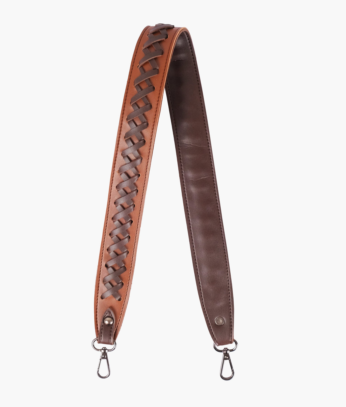 RTW Creation - Brown and dark brown zig-zag weave strap add-on