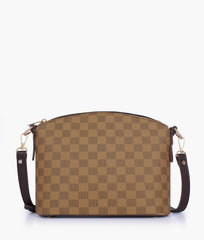 RTW Creation - Brown checkered dome cross-body bag