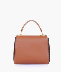 RTW Creation - Brown criss-cross top-handle bag