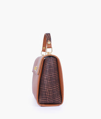 RTW Creation - Brown criss-cross top-handle bag