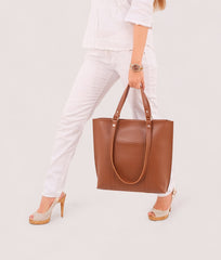 RTW Creation - Brown double-handle tote bag