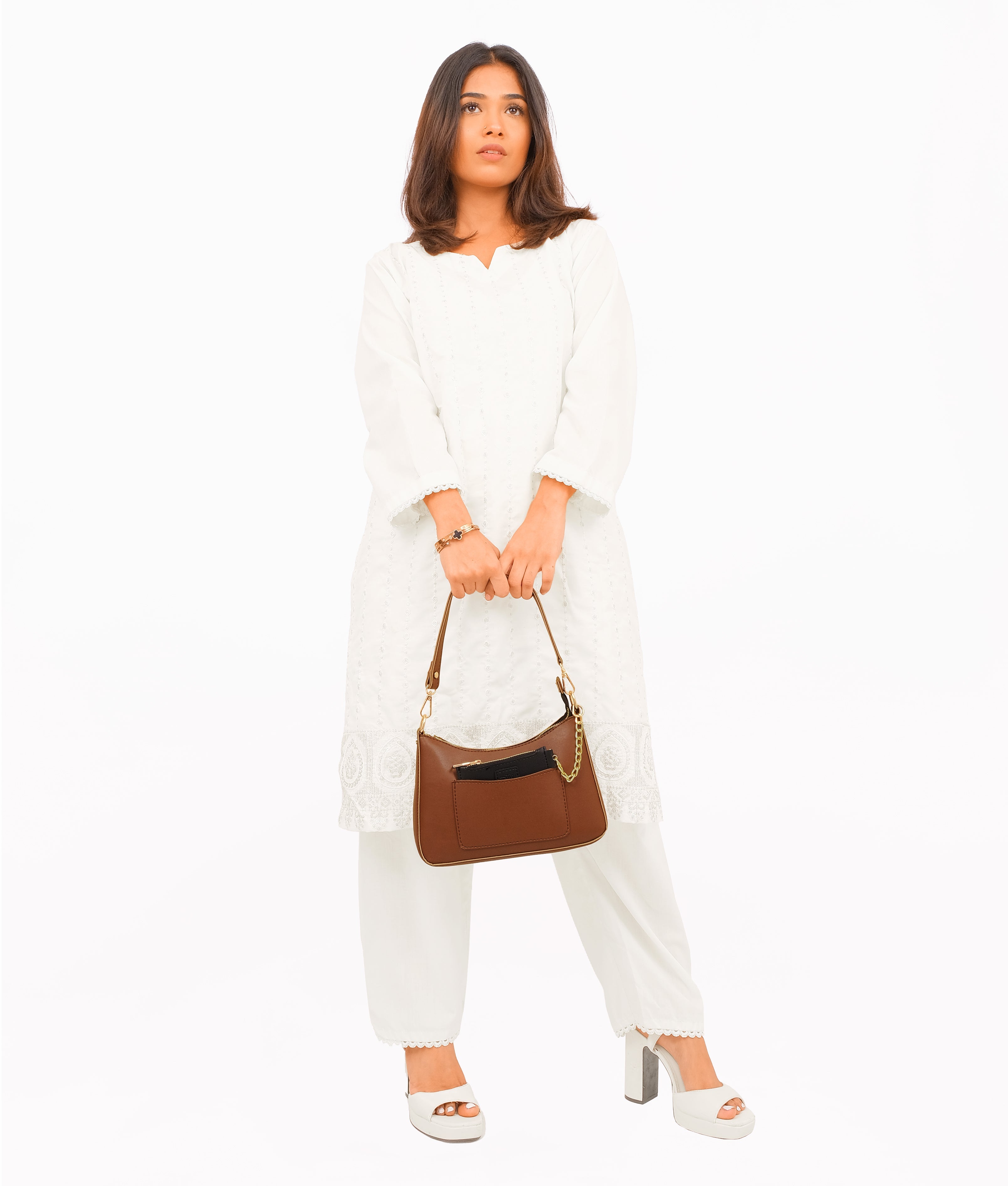 RTW Creation - Brown hobo evening bag