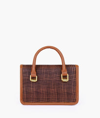 RTW Creation - Brown patterned cross-body with flap