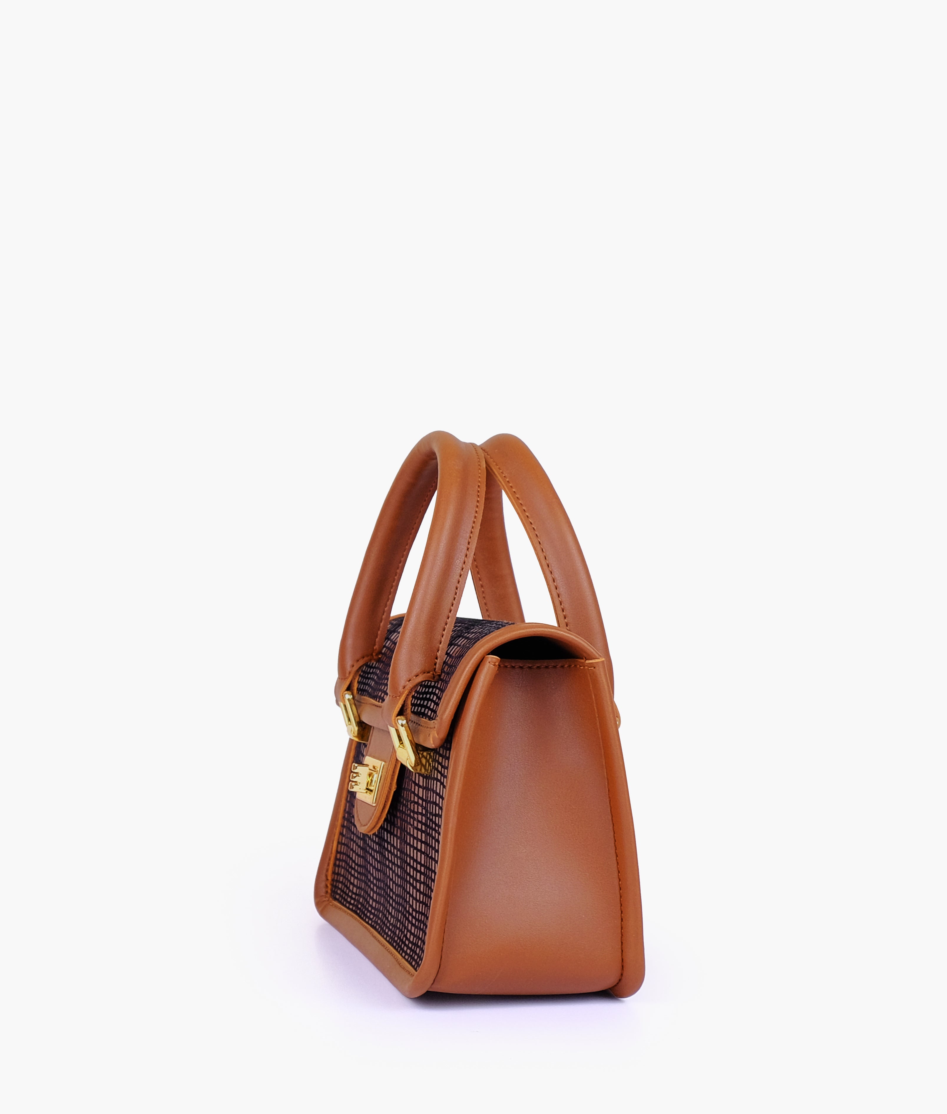 RTW Creation - Brown patterned cross-body with flap