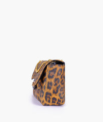 RTW Creation - Brown printed mini bag with chain
