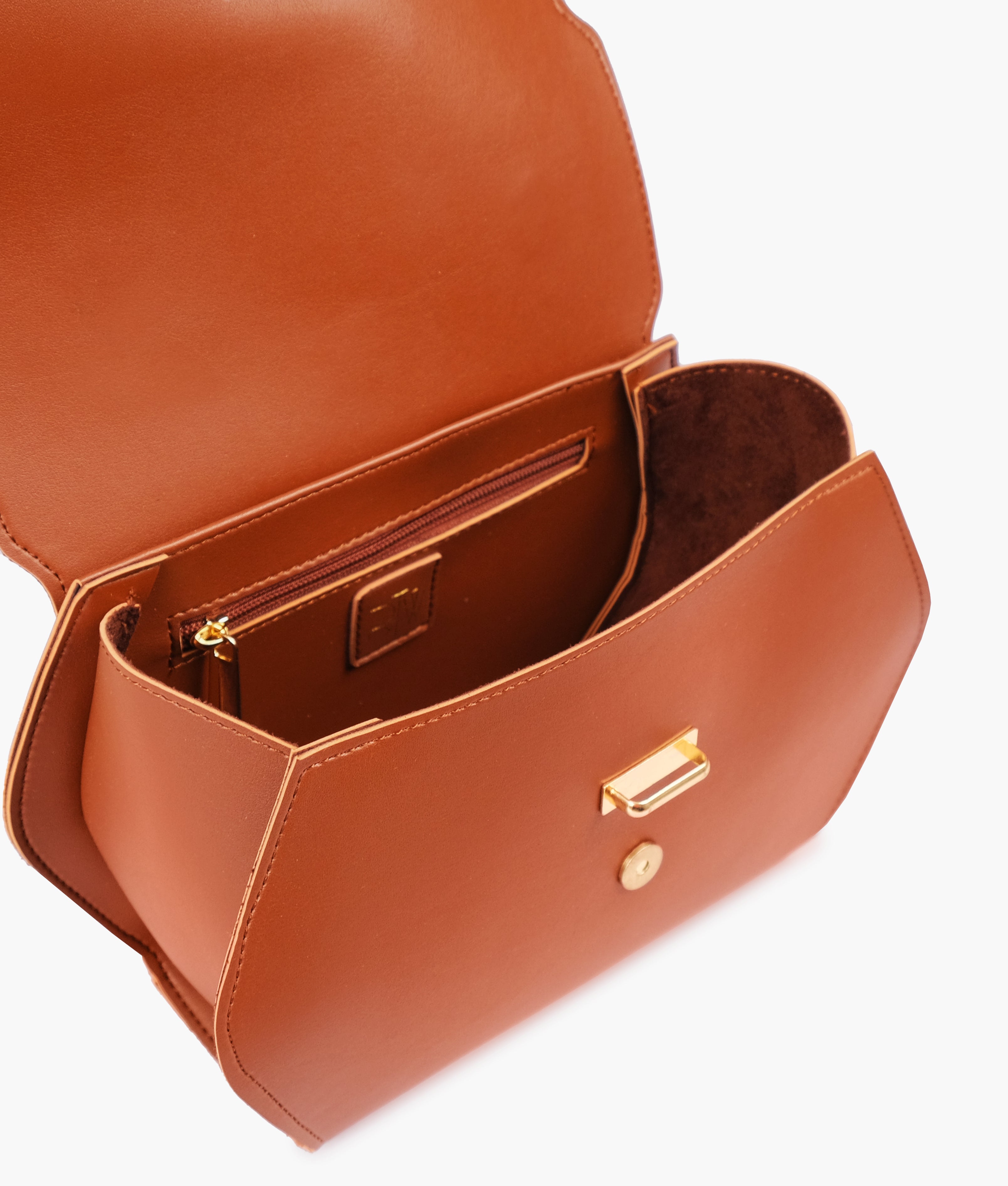 RTW Creation - Brown top-handle hexagon bag