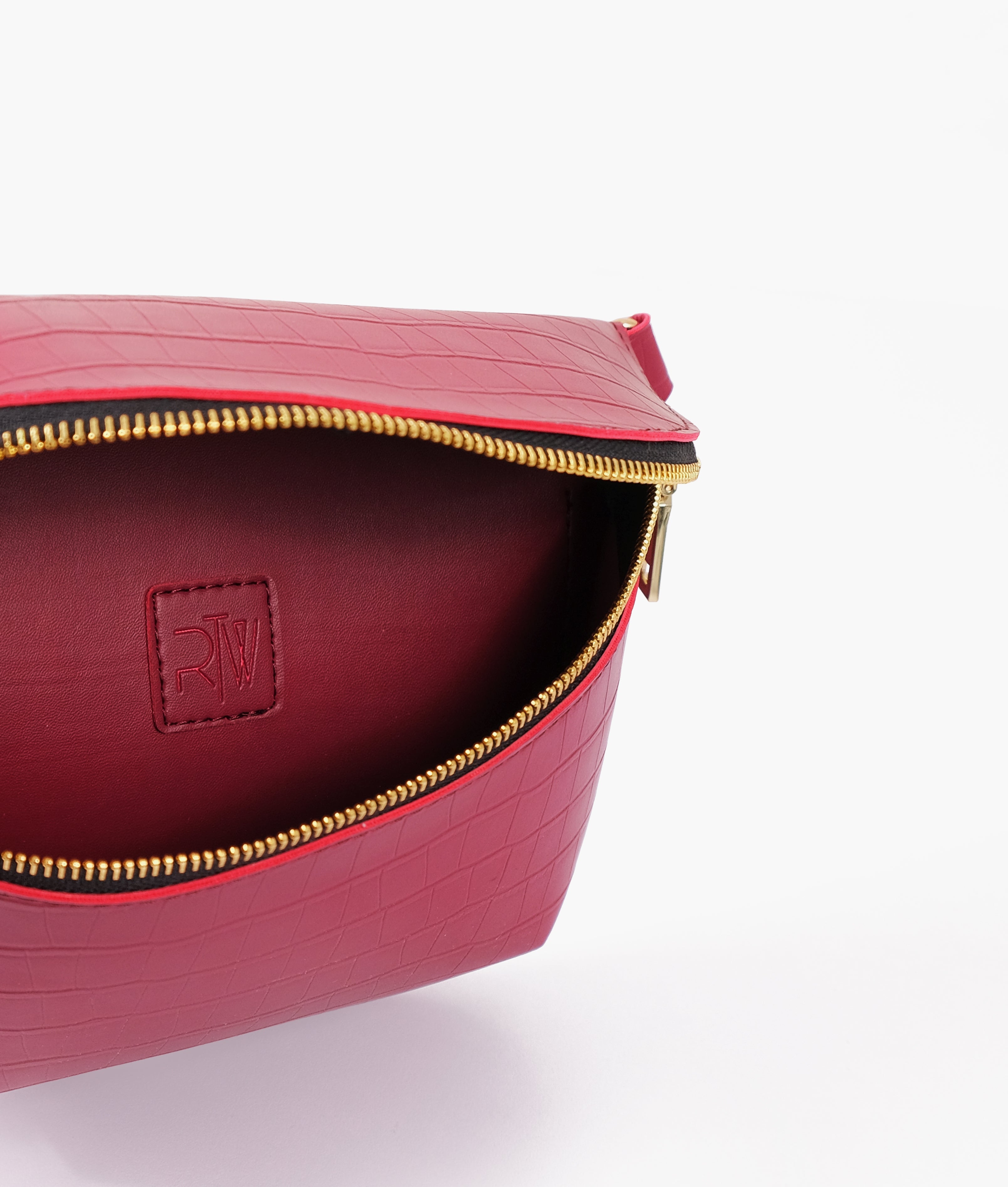 RTW Creation - Burgundy crocodile belt bag