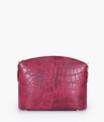 RTW Creation - Burgundy crocodile with chain strap cross-body bag