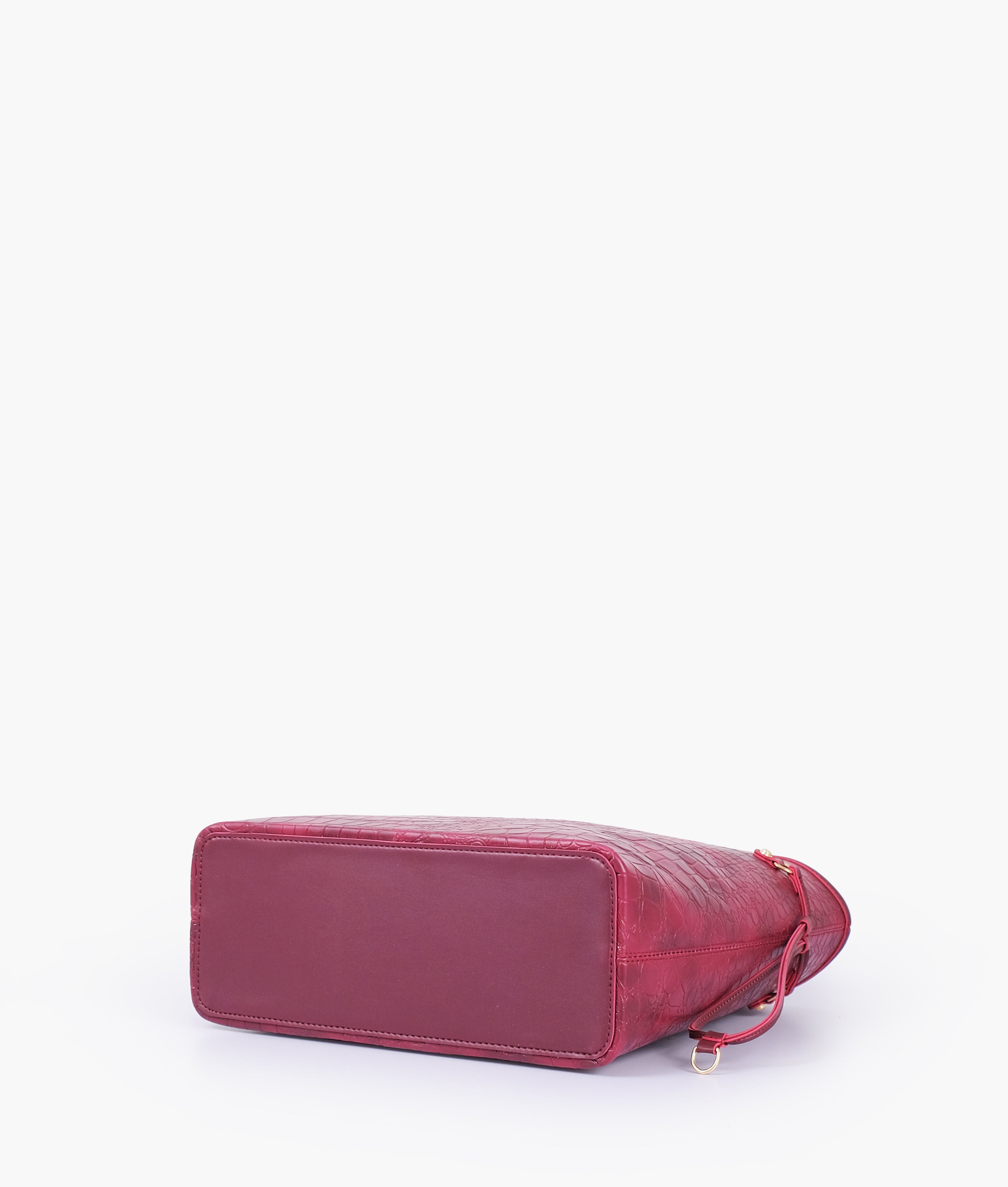 RTW Creation - Burgundy crocodile neverfull tote bag