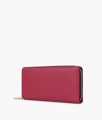 RTW Creation - Burgundy crocodile pattern wallet