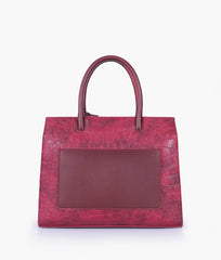 RTW Creation - Burgundy crocodile vintage handbag