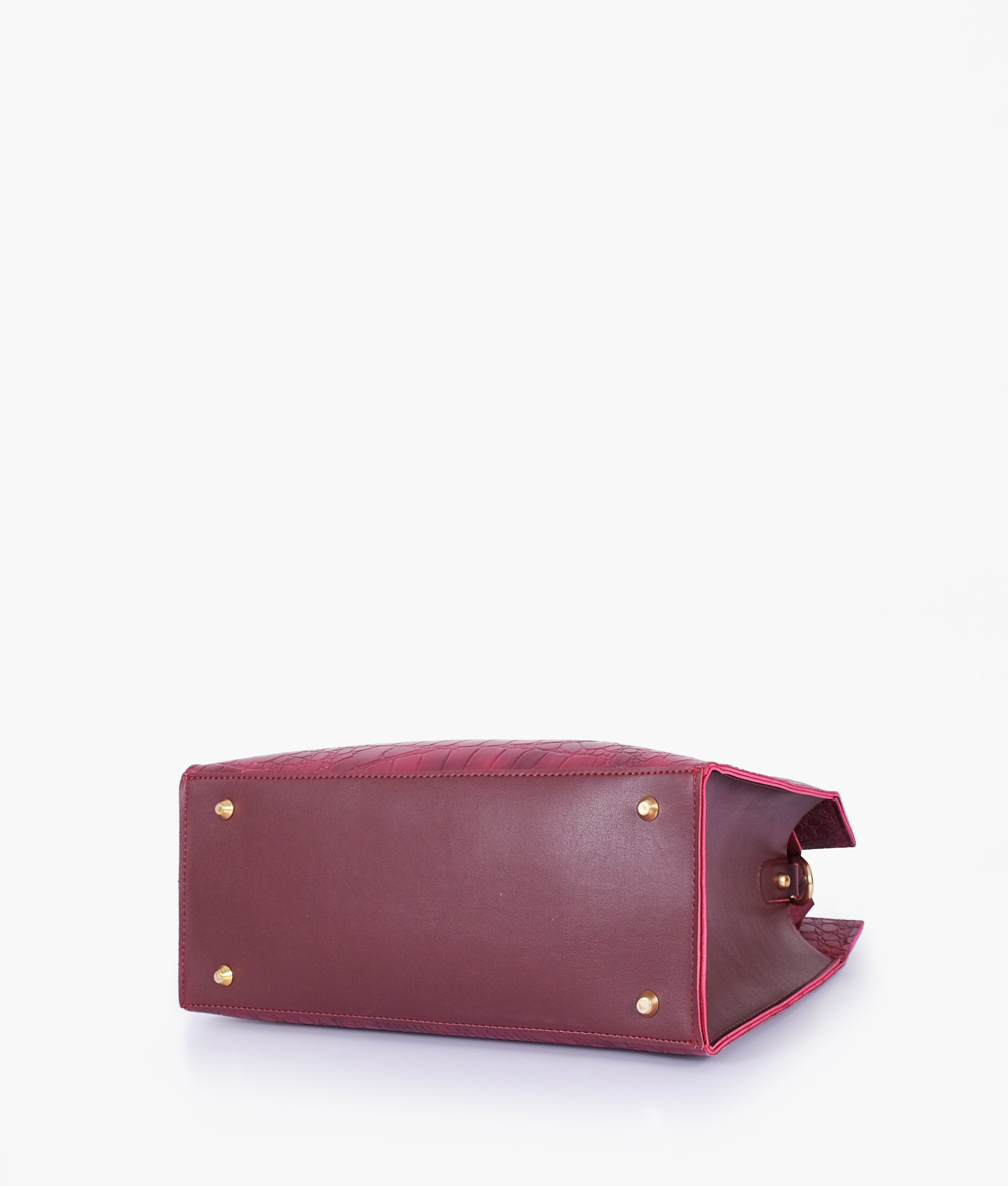 RTW Creation - Burgundy crocodile vintage handbag
