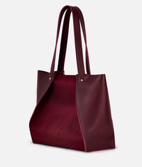 RTW Creation - Burgundy suede shopping tote bag