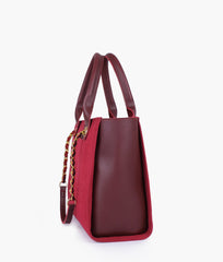 RTW Creation - Burgundy suede chain handle tote