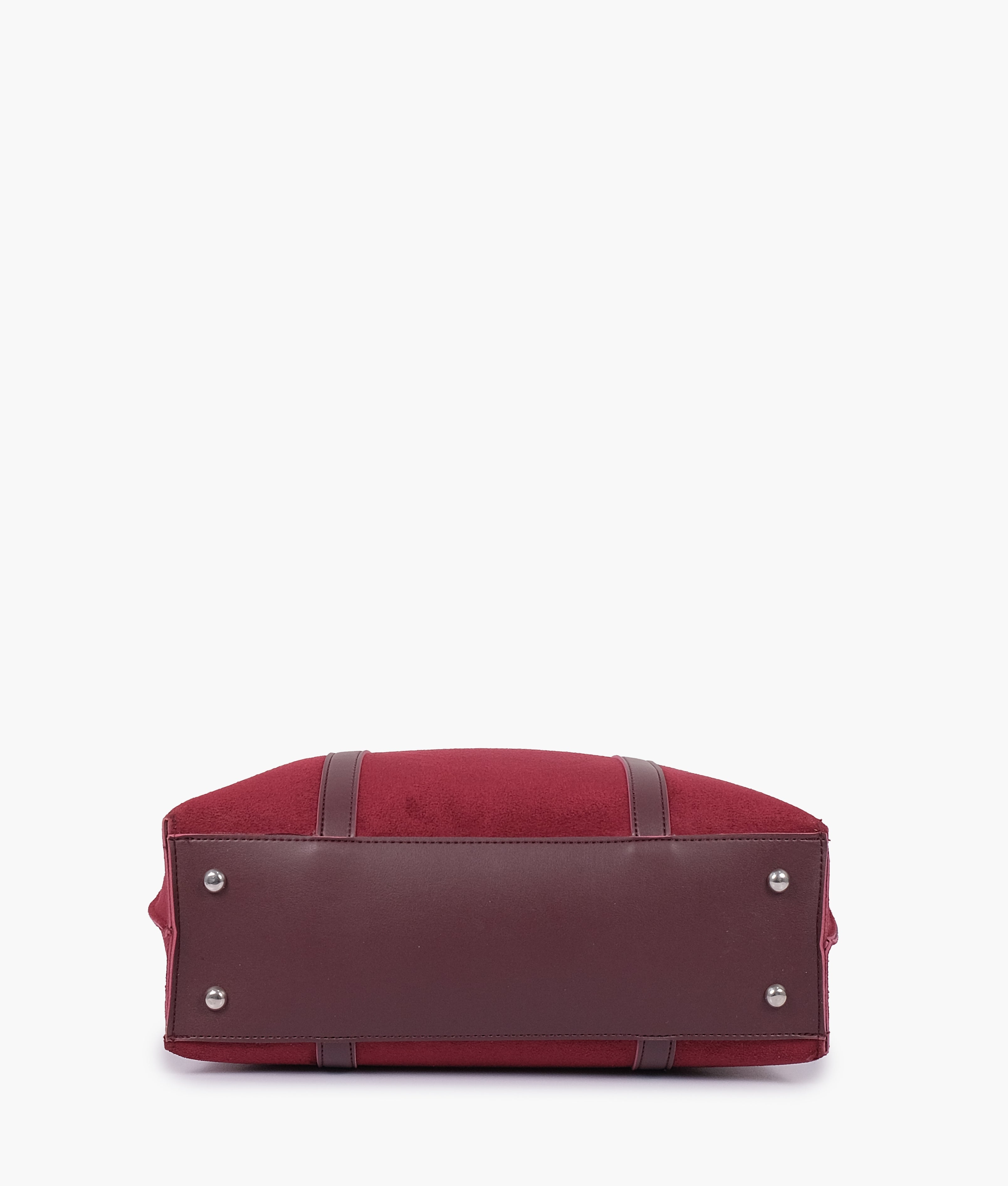 RTW Creation - Burgundy suede double-handle tote bag