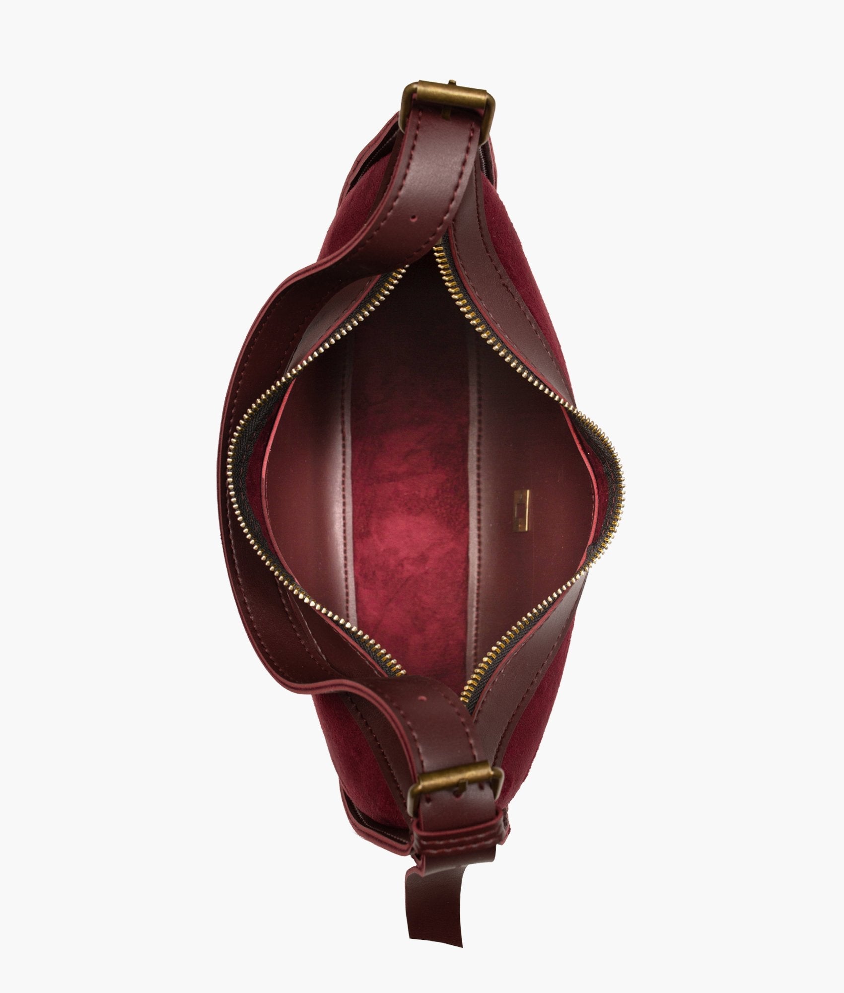 RTW Creation - Burgundy suede hobo bag