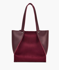 RTW Creation - Burgundy suede shopping tote bag