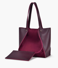 RTW Creation - Burgundy suede shopping tote bag