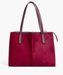 RTW Creation - Burgundy suede work tote bag
