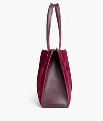 RTW Creation - Burgundy suede work tote bag