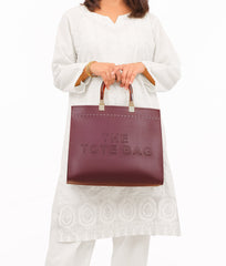 RTW Creation - Burgundy signature tote bag