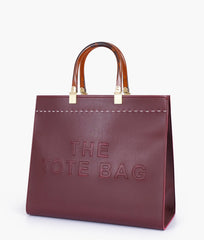 RTW Creation - Burgundy signature tote bag
