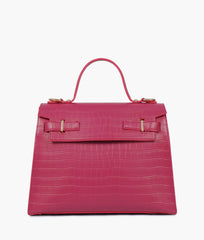RTW Creation - Burgundy top-handle crocodile mini bag