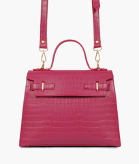 RTW Creation - Burgundy top-handle crocodile mini bag