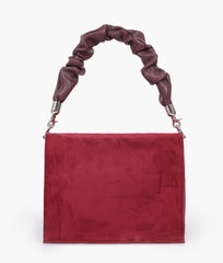 RTW Creation - Burgundy suede top-handle mini cross-body bag