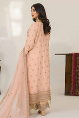 Serene By Azmeerah Stitched 3 Piece Hand Emb Festive Pret Suit-01-Carnation
