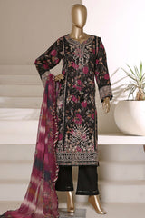 Signature By Sada Bahar Stitched 3 Piece Festive Emb Lawn Vol-02 Suit-CD-673-BLACK
