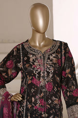 Signature By Sada Bahar Stitched 3 Piece Festive Emb Lawn Vol-02 Suit-CD-673-BLACK