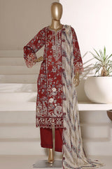 Signature By Sada Bahar Stitched 3 Piece Festive Emb Lawn Vol-02 Suit-CD-675-BROWN