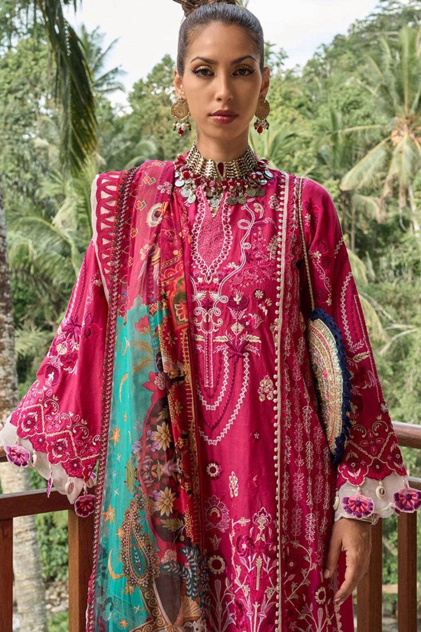 Zoha by Ansab Jahangir Unstitched 3 Piece Luxury Lawn Collection'2024-AJ-LL24-09-Champaca