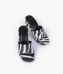 RTW Creation - Chic zebra heeled mules