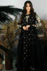 Manahils Stitched Formals K-130-Coal Damsel