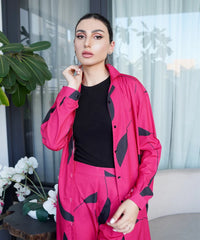 Dhaga Stitched 2 Piece Solids Crepe Summer Collection'2025-Carmine
