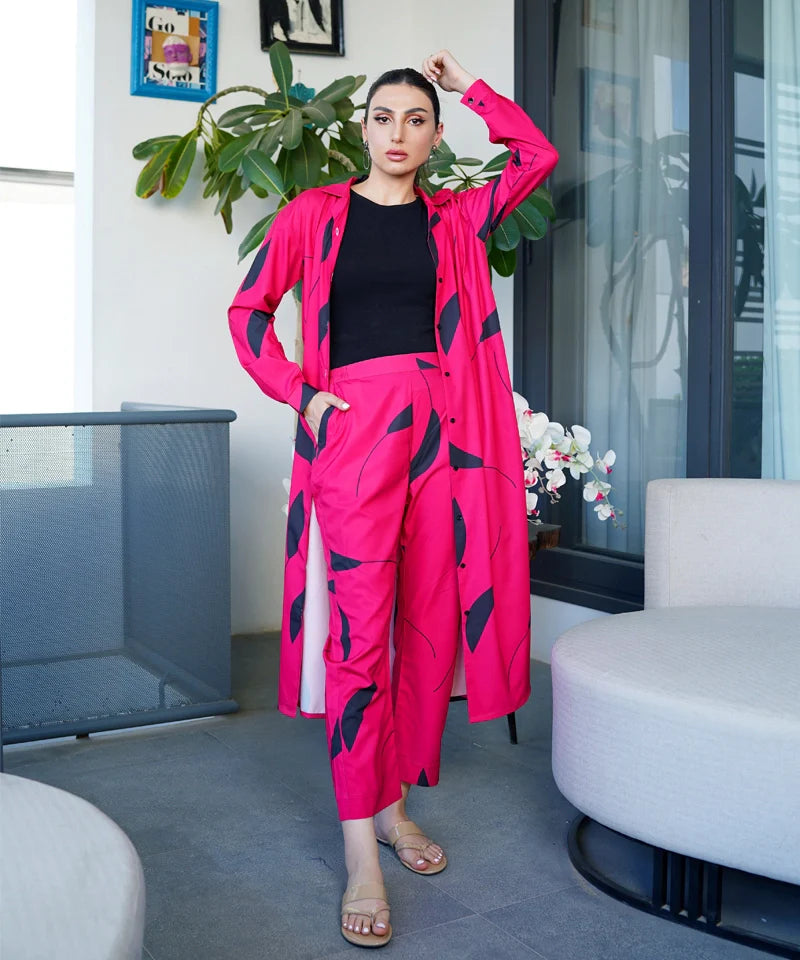 Dhaga Stitched 2 Piece Solids Crepe Summer Collection'2025-Carmine