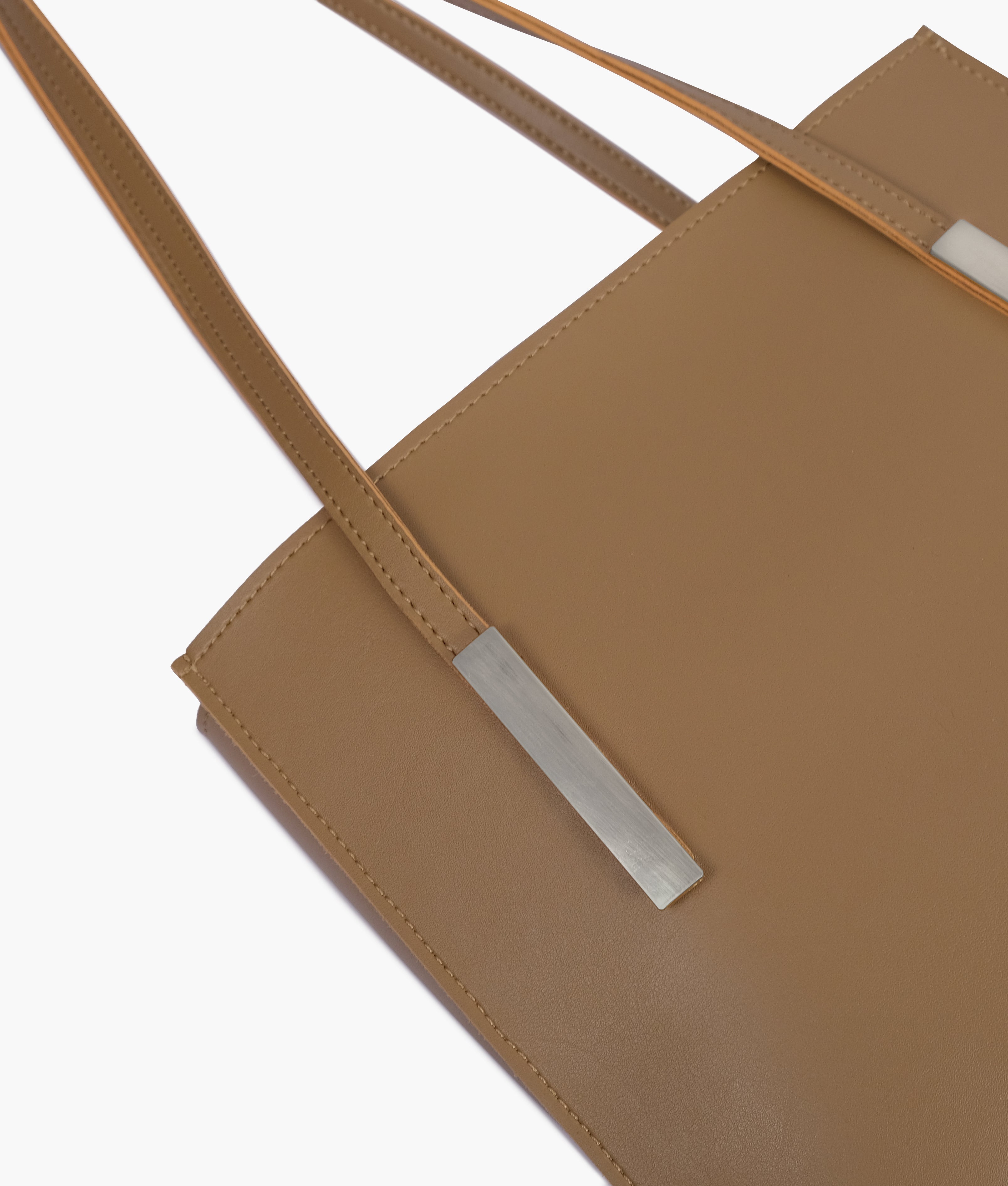 RTW Creation - Coffee zipper shoulder bag with long handle