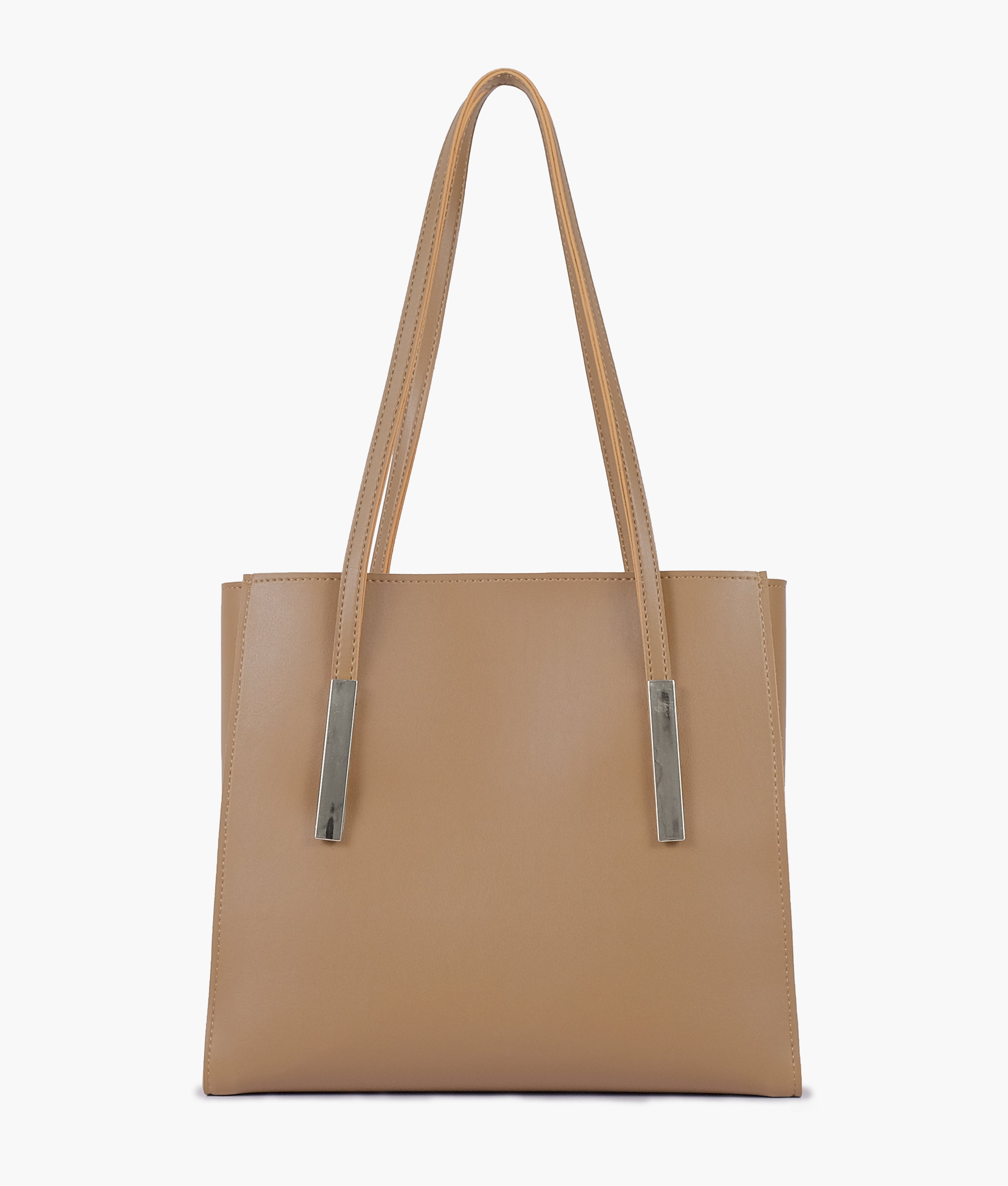 RTW Creation - Coffee zipper shoulder bag with long handle