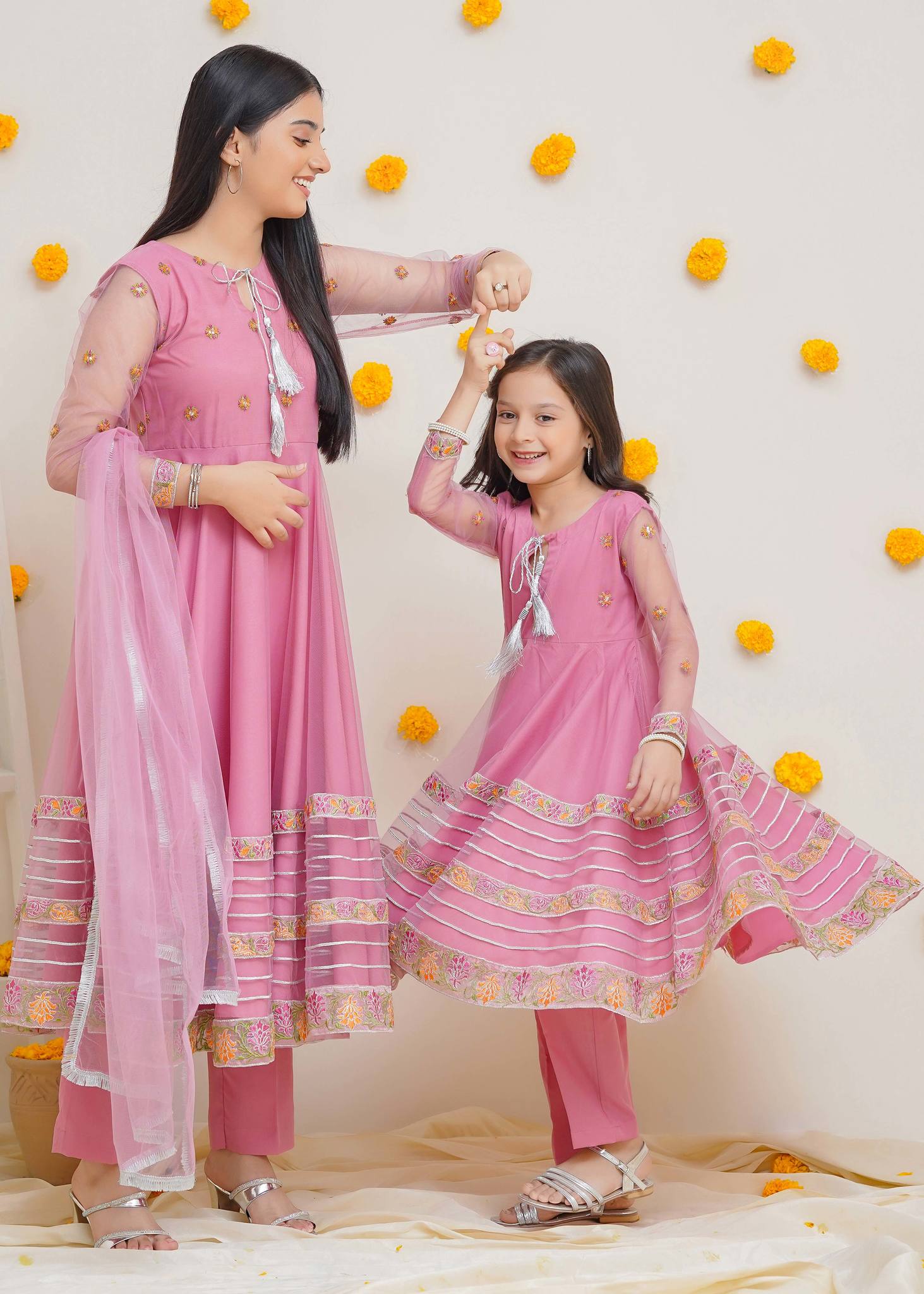 Modest Stitched 3 Piece Kids Formals Collection'2024-Gulabi