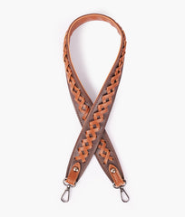 RTW Creation - Dark brown and brown zig-zag weave strap add-on