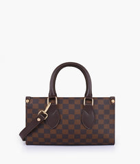 RTW Creation - Dark brown checkered on-the-go mini bag