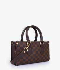 RTW Creation - Dark brown checkered on-the-go mini bag