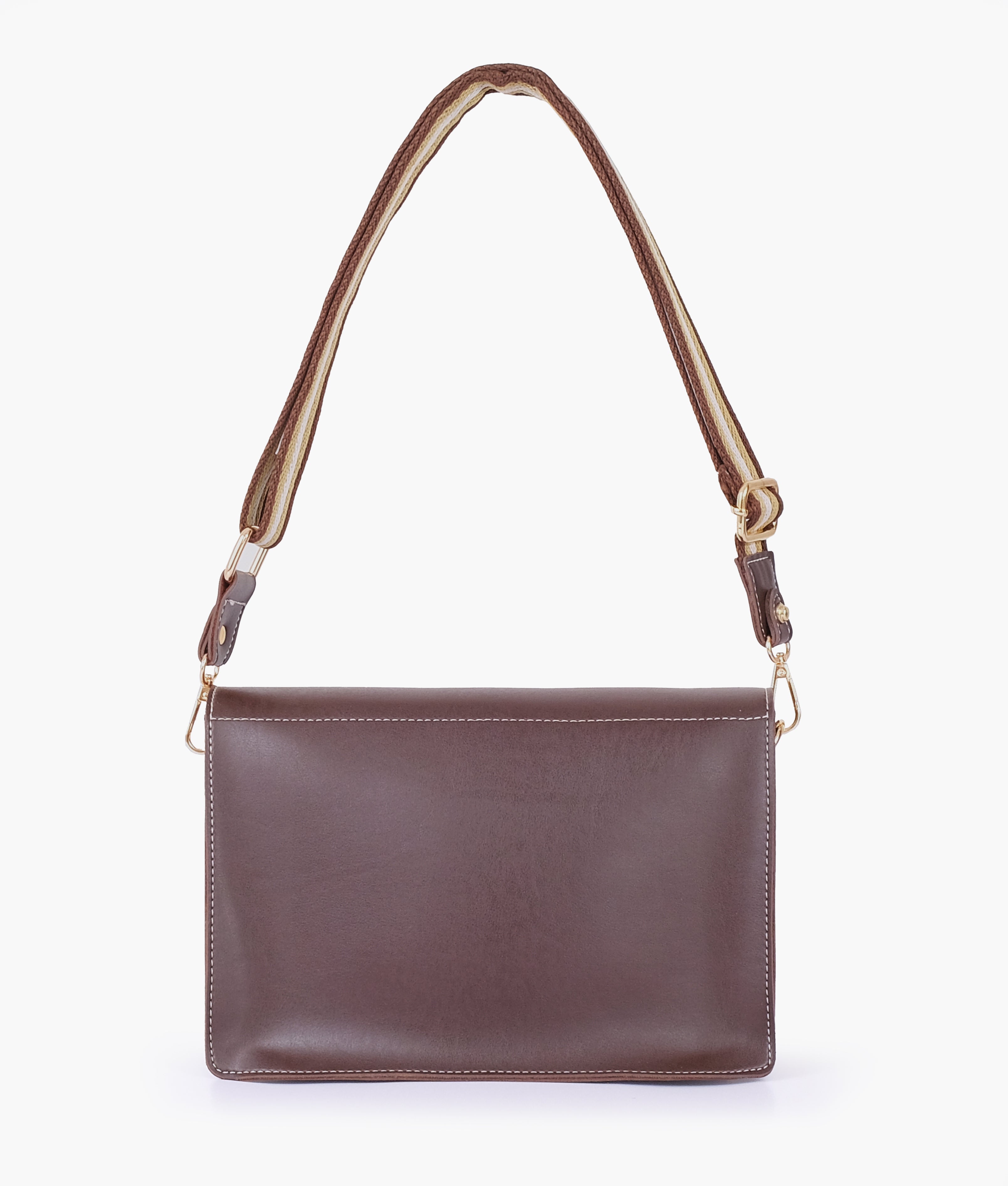 RTW Creation - Dark brown half flap cross-body bag