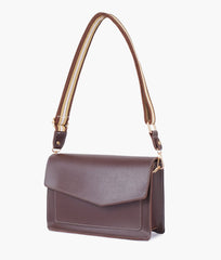 RTW Creation - Dark brown half flap cross-body bag