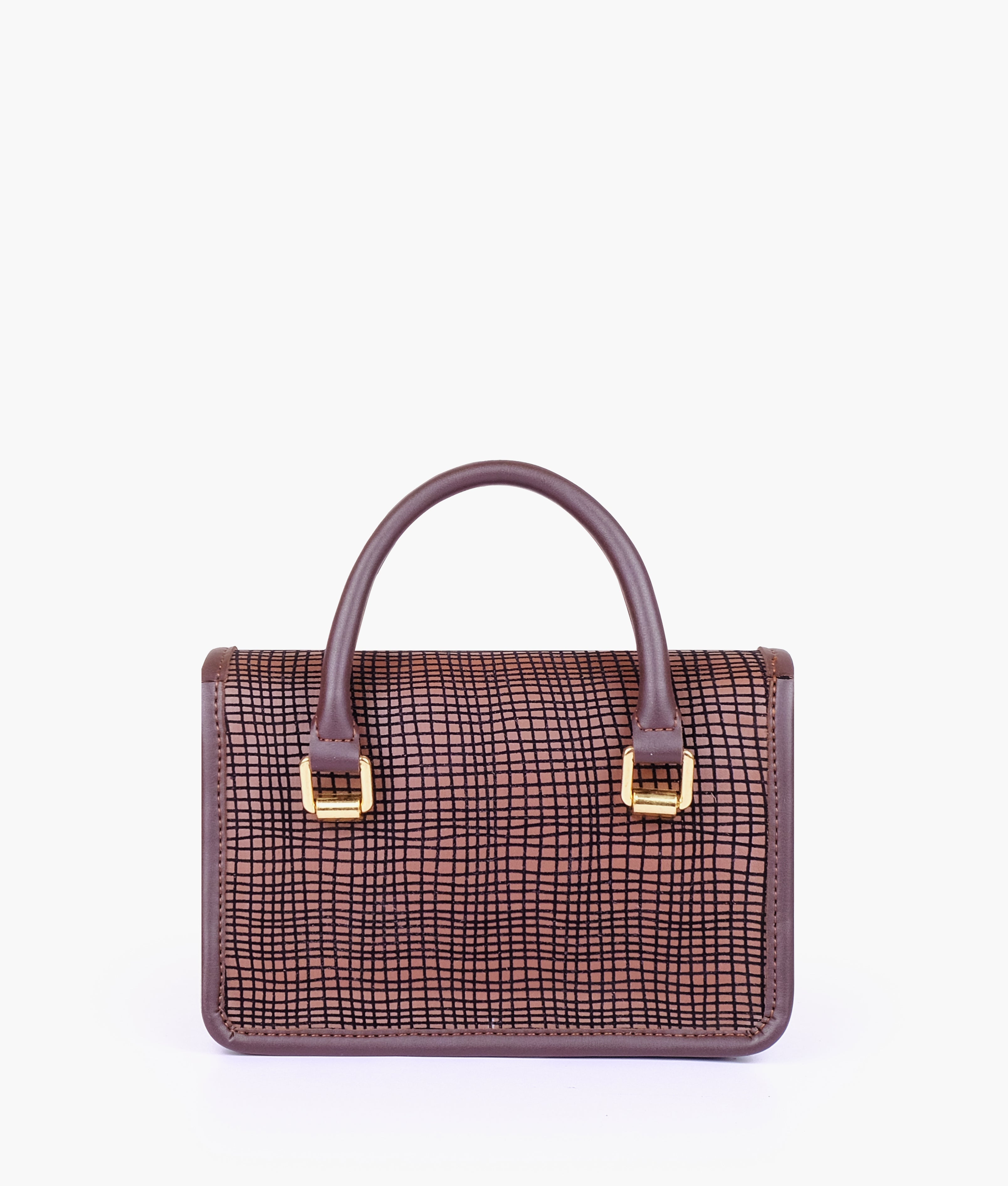 RTW Creation - Dark brown patterned cross-body with flap