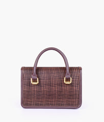 RTW Creation - Dark brown patterned cross-body with flap