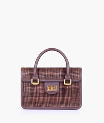 RTW Creation - Dark brown patterned cross-body with flap